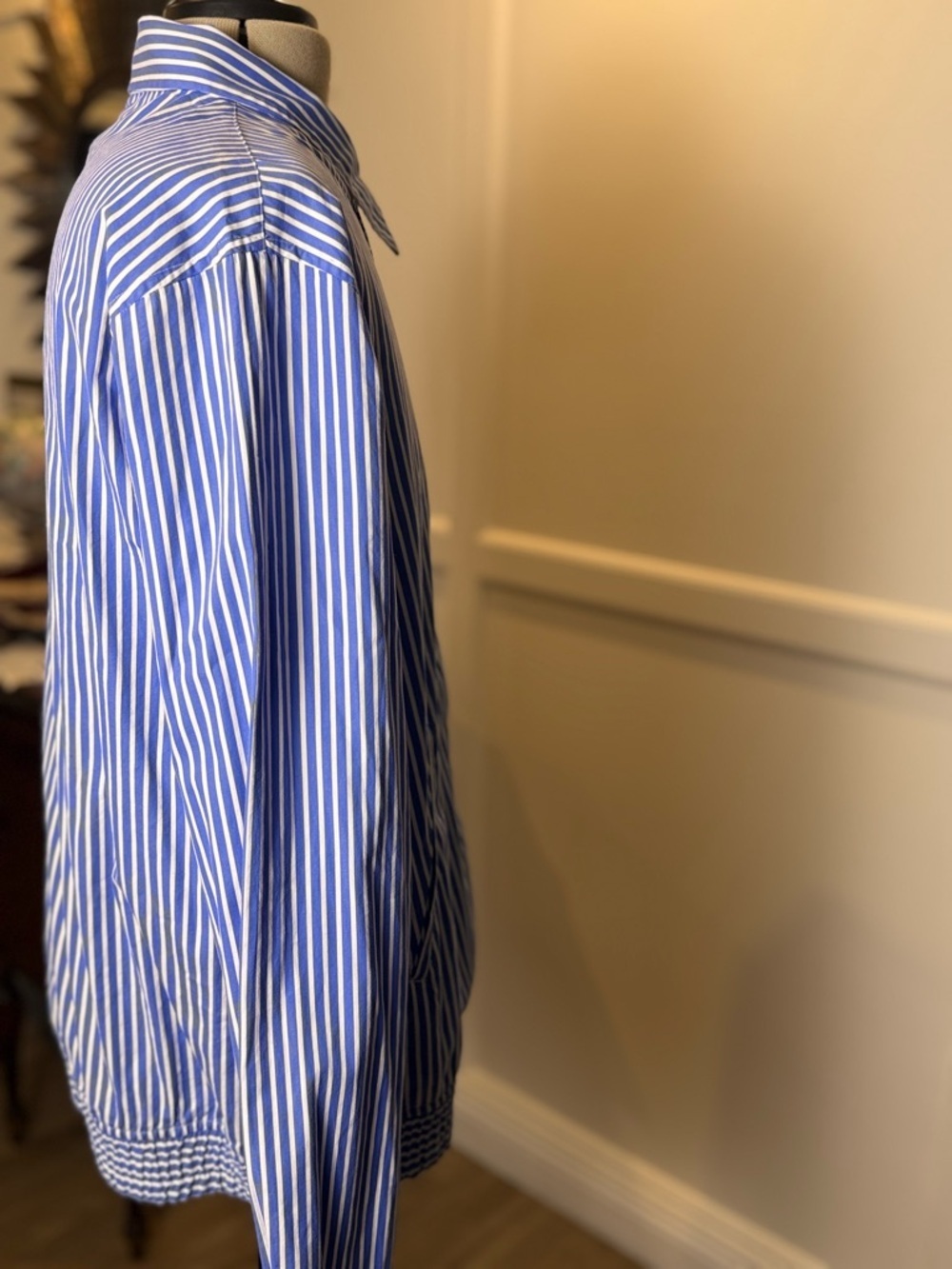 NWT Polo Ralph Lauren Men's XXL Blue White Stripe Zip Shirt Jacket - Picture 2 of 4